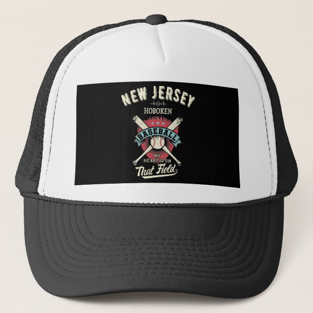 Gorra De Camionero Béisbol Hoboken de Nueva Jersey (Anverso)