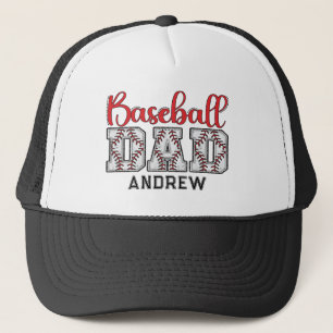 Gorra De Camionero Béisbol Papá Nombre Tipografía Rojo