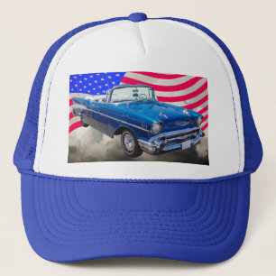 Gorra De Camionero Bel Air 1957 de Chevrolet con la bandera americana