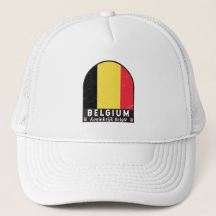 Gorra De Camionero Belga Bandera Emblem Molestias Vintage