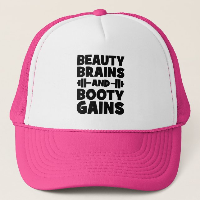 Gorra De Camionero Belleza, cerebros, ganancia de botín - Gimnasio de (Anverso)