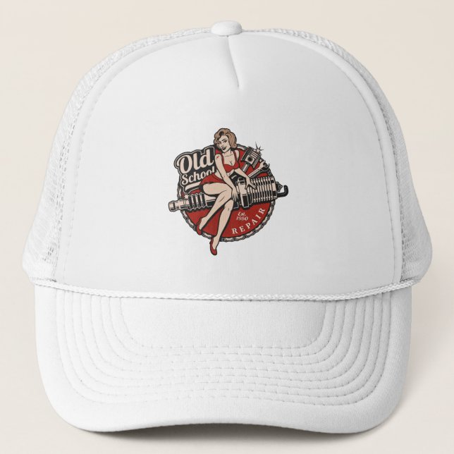 Gorra De Camionero Belleza de garaje de pinza (Anverso)