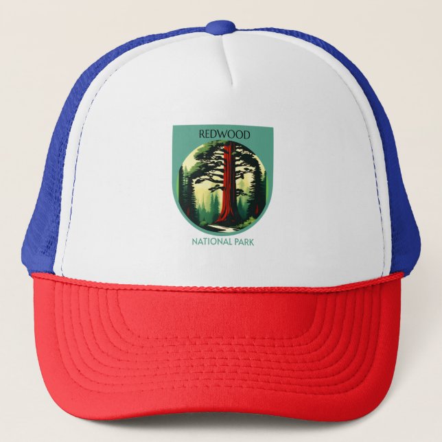 Gorra De Camionero Belleza del Parque Nacional Redwood en California (Anverso)