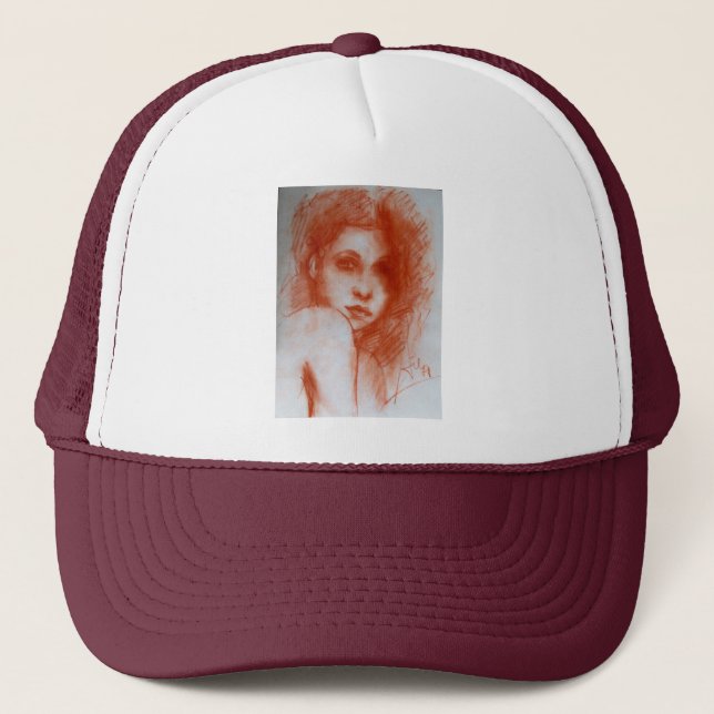 Gorra De Camionero BELLEZA ROMÁNTICA / Retrato femenino en Sepia Brow (Anverso)