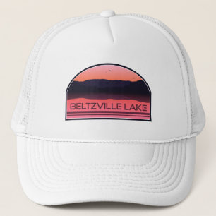 Gorra De Camionero Beltzville Lake Pennsylvania Red Sunrise
