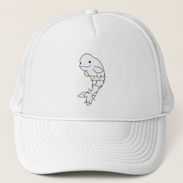 Gorra De Camionero Beluga Ballena Feliz Navidad Animales de invierno  (Anverso)