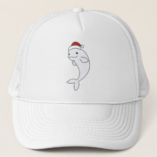 Gorra De Camionero Beluga Ballena Feliz Navidad Animales de invierno 