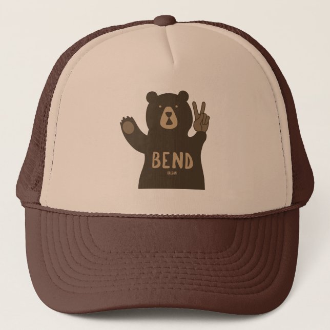 Gorra De Camionero Bend Oregon Peace Bear (Anverso)