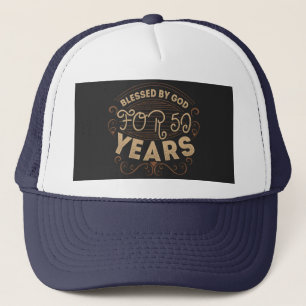 Gorra De Camionero Bendecido por Dios durante 50 años, diseño de 50 a