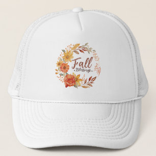Gorra De Camionero Bendiciones de otoño - Hojas de otoño y flores