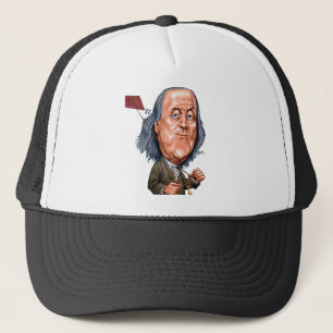 Gorra De Camionero Benjamin Franklin que sostiene la cometa con llave