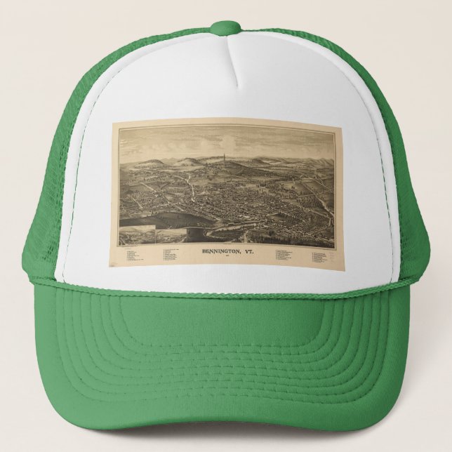 Gorra De Camionero Bennngton, mapa histórico de Vermont (Anverso)