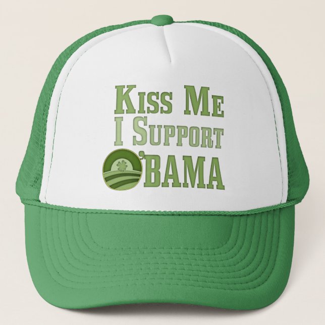 Gorra De Camionero Bésame a Obama irlandés (Anverso)