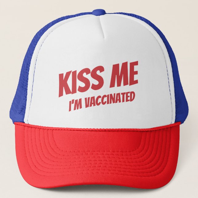 Gorra De Camionero Bésame, estoy vacunada, moderna cita graciosa (Anverso)