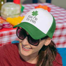 Gorra De Camionero Bésame soy el Día de los Ríos Irlandeses