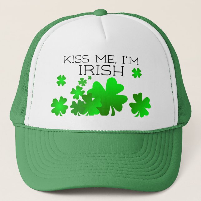 Gorra De Camionero Bésame, soy irlandés, Día de San Patricio (Anverso)