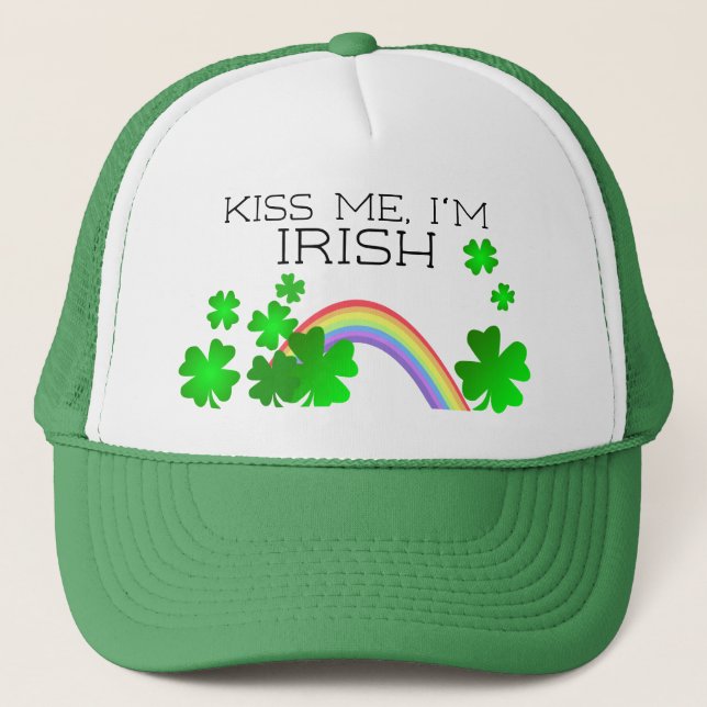 Gorra De Camionero Bésame, soy irlandés, Día de San Patricio (Anverso)