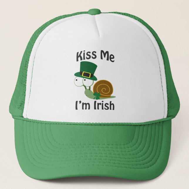 Gorra De Camionero Bésame, soy un caracol irlandés (Anverso)