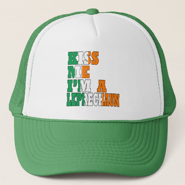Gorra De Camionero Bésame soy un Leprechaun (Anverso)
