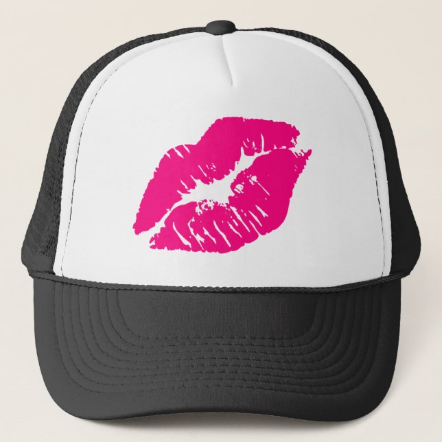 Gorra De Camionero Besar los labios rosados (Anverso)