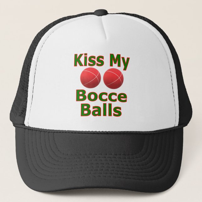Gorra De Camionero Besar mis bolas de Bocce (Anverso)