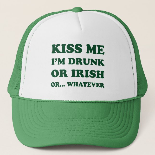 Gorra De Camionero Béseme A Mí Borracho O Irlandés (Anverso)