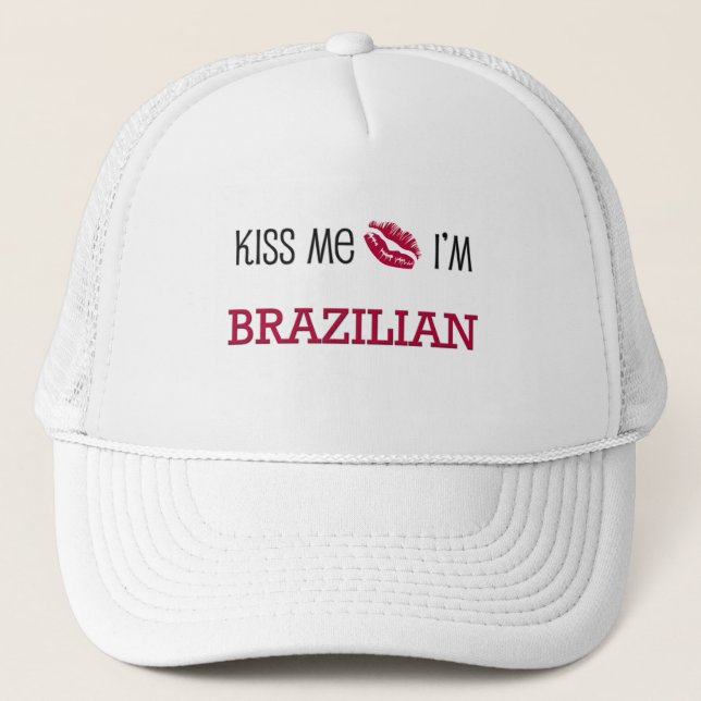 Gorra De Camionero Béseme que soy BRASILEÑO (Anverso)
