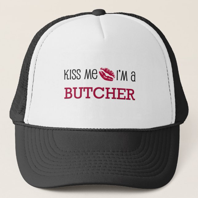 Gorra De Camionero Béseme que soy CARNICERO (Anverso)