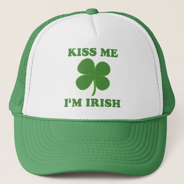 Gorra De Camionero Béseme que soy irlandés (Anverso)