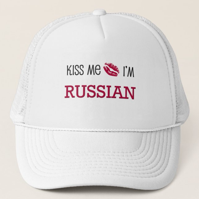 Gorra De Camionero Béseme que soy RUSO (Anverso)