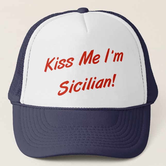 Gorra De Camionero Béseme que soy siciliano (Anverso)