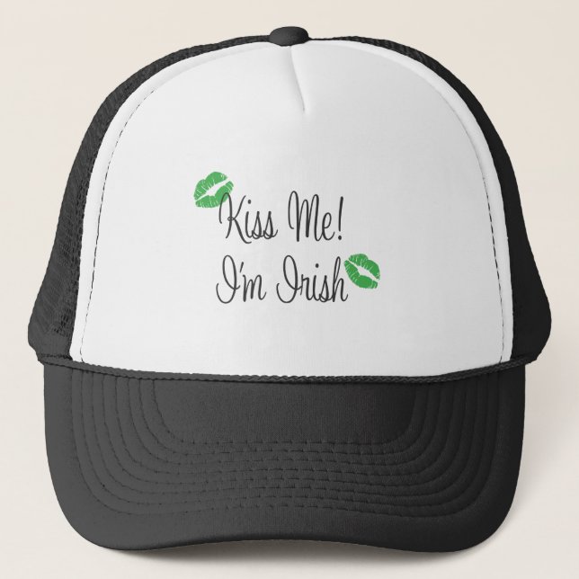 Gorra De Camionero ¡Béseme! Soy irlandés (Anverso)