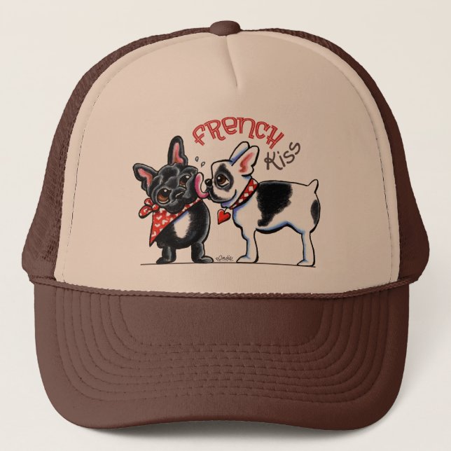 Gorra De Camionero Beso de Bulldog francés (Anverso)