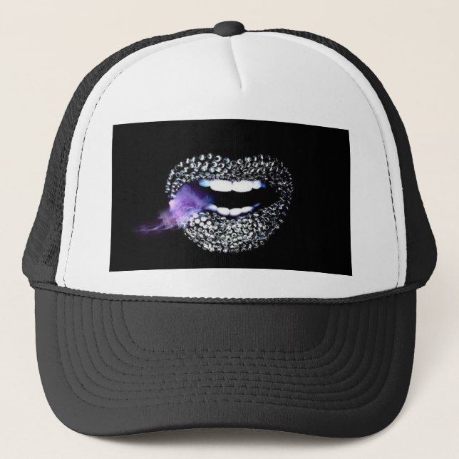Gorra De Camionero Besos púrpuras (Anverso)