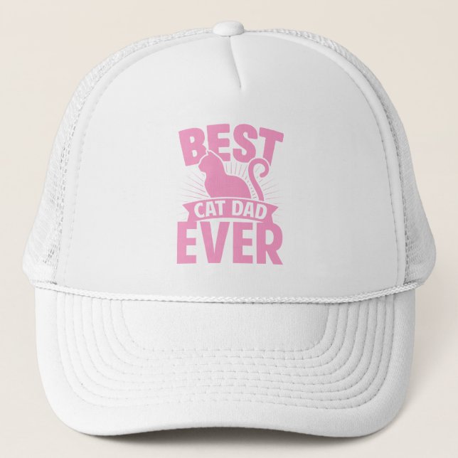 Gorra De Camionero Best Cat Dad Ever - Cat Silhouette (Anverso)