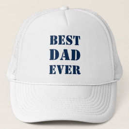 Gorra De Camionero Best Dad Ever navy blue white modern typography