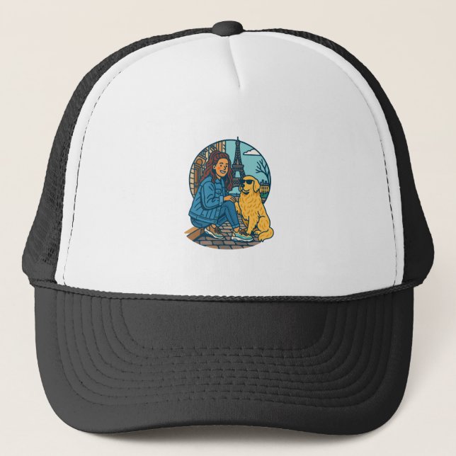 Gorra De Camionero Best Dog Mom Ever in Paris (Anverso)