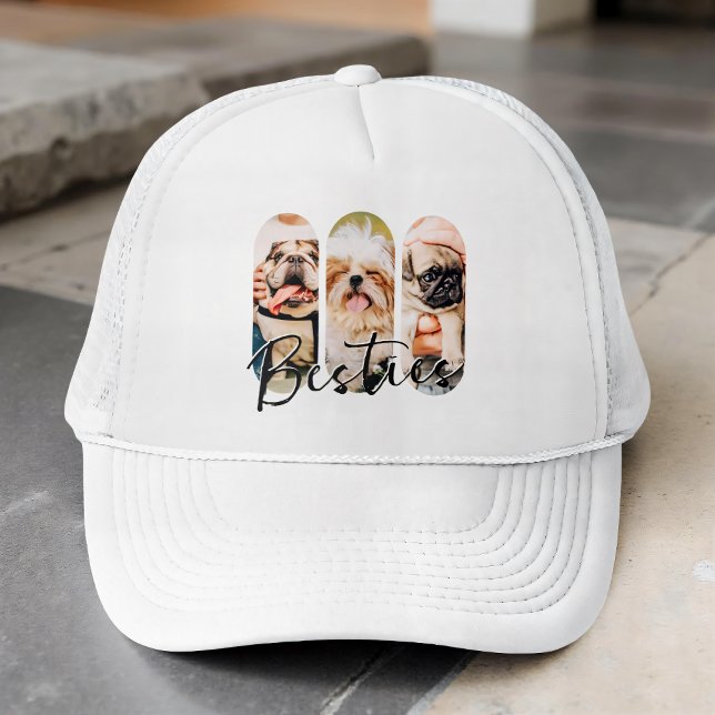Gorra De Camionero Besties Mascota Simple Modern Playful Three Photo (Subido por el creador)