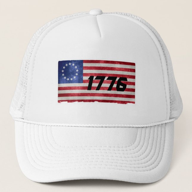 Gorra De Camionero Betsy Ross bandera hat Unisex Tela (Anverso)