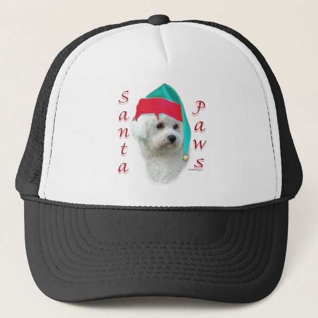 Gorra De Camionero Bichon Frise Santa Paws (Anverso)
