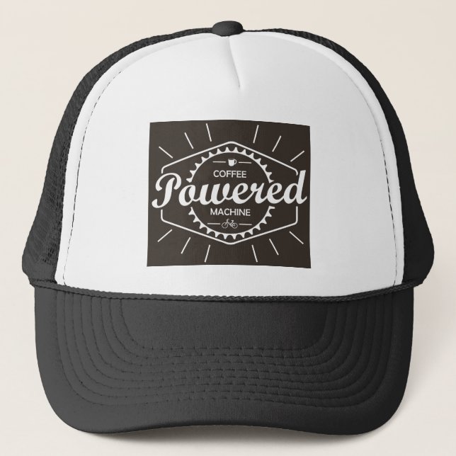 Gorra De Camionero Bicicleta alimentada con café (Anverso)