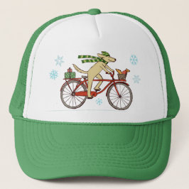 Gorra De Camionero Bicicleta de perro con feriado de amigo de ardilla