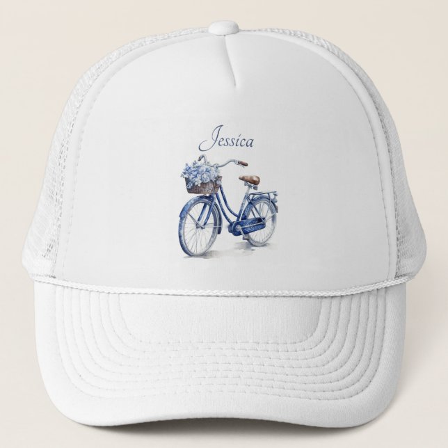 Gorra De Camionero Bicicleta en el personalizable azul Delft (Anverso)