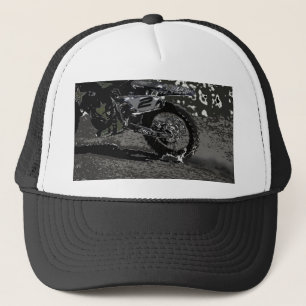 Gorra De Camionero Bicicleta sucia (blanco y negro)