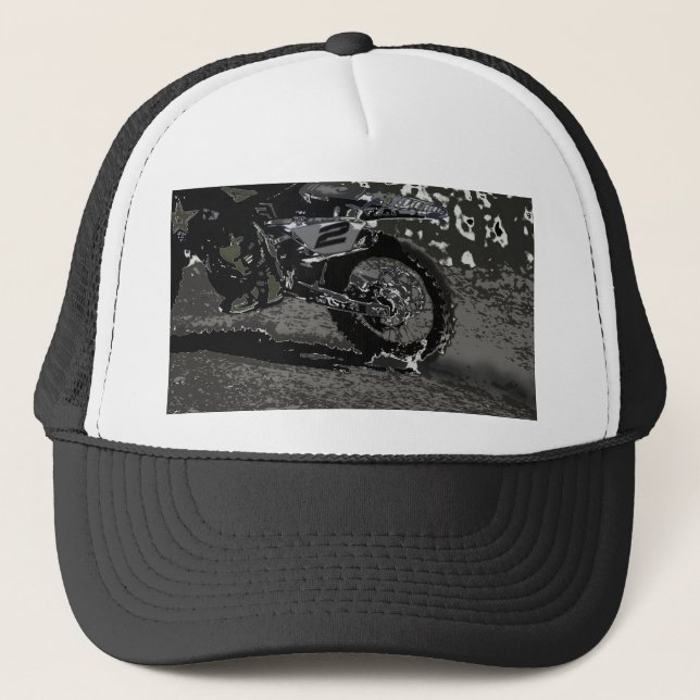 Gorra De Camionero Bicicleta sucia (blanco y negro) (Anverso)