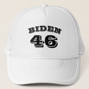 Gorra De Camionero Biden 46 letras blancas curvadas en blanco
