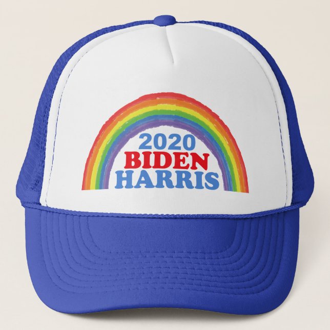 Gorra De Camionero Biden Harris 2020 Rainbow (Anverso)