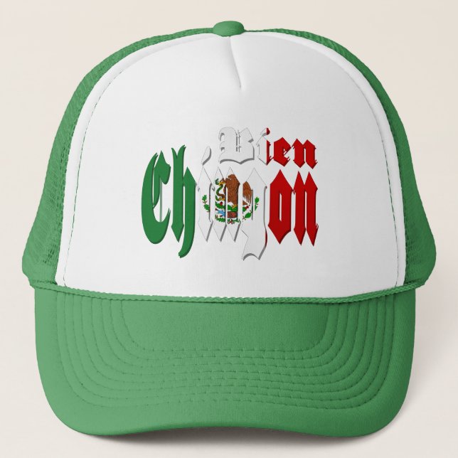 Gorra De Camionero Bien Chingon con bandera mexicana (Anverso)