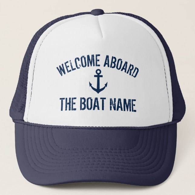 Gorra De Camionero Bienvenida a bordo de barco de anclaje náutico nom (Anverso)