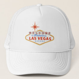 Gorra De Camionero Bienvenido a Las Vegas Blanco